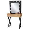 Toaletka z lustrem "LENA ART BLACK " dąb artisan + czarny, 75cm, czarny X